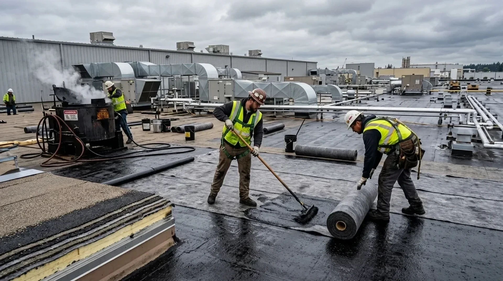 Commercial Built-Up Roofing (BUR) Tar and Gravel Systems in Vancouver WA